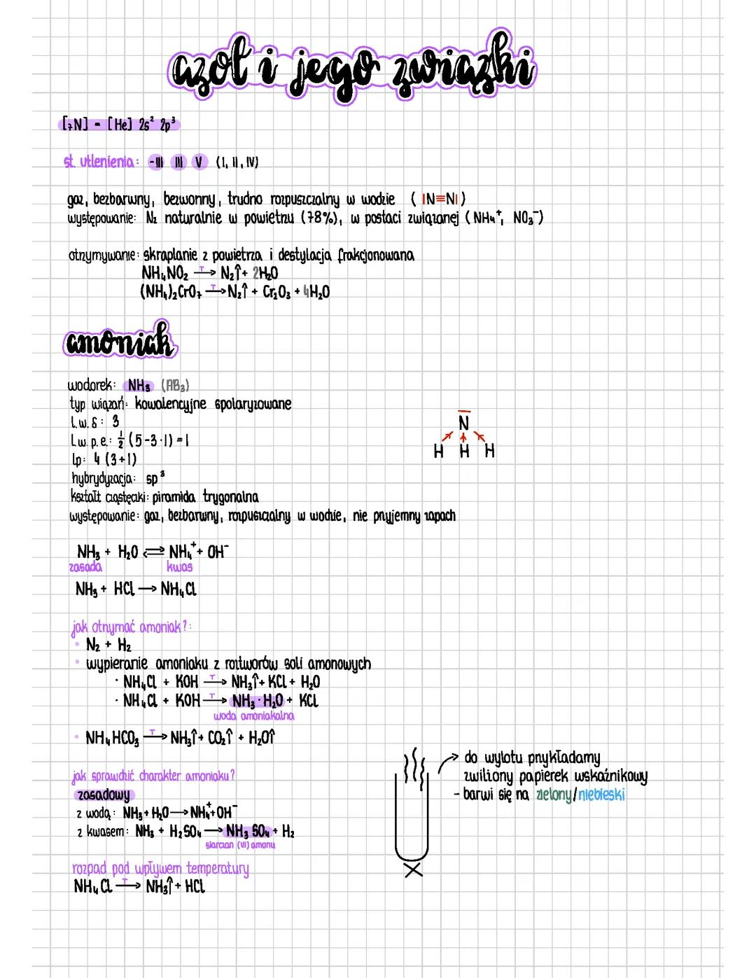 Związki Azotu i Ich Właściwości