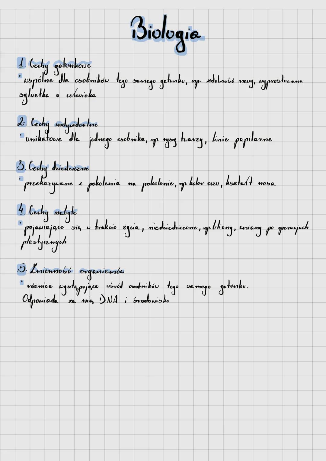 # Biologia
1. Cechy gatunkowe
* wspólne dla osobników tego samego gatunku, np. zdolność nowy, wyprostowana
sylwetke u celovicke
2. C
