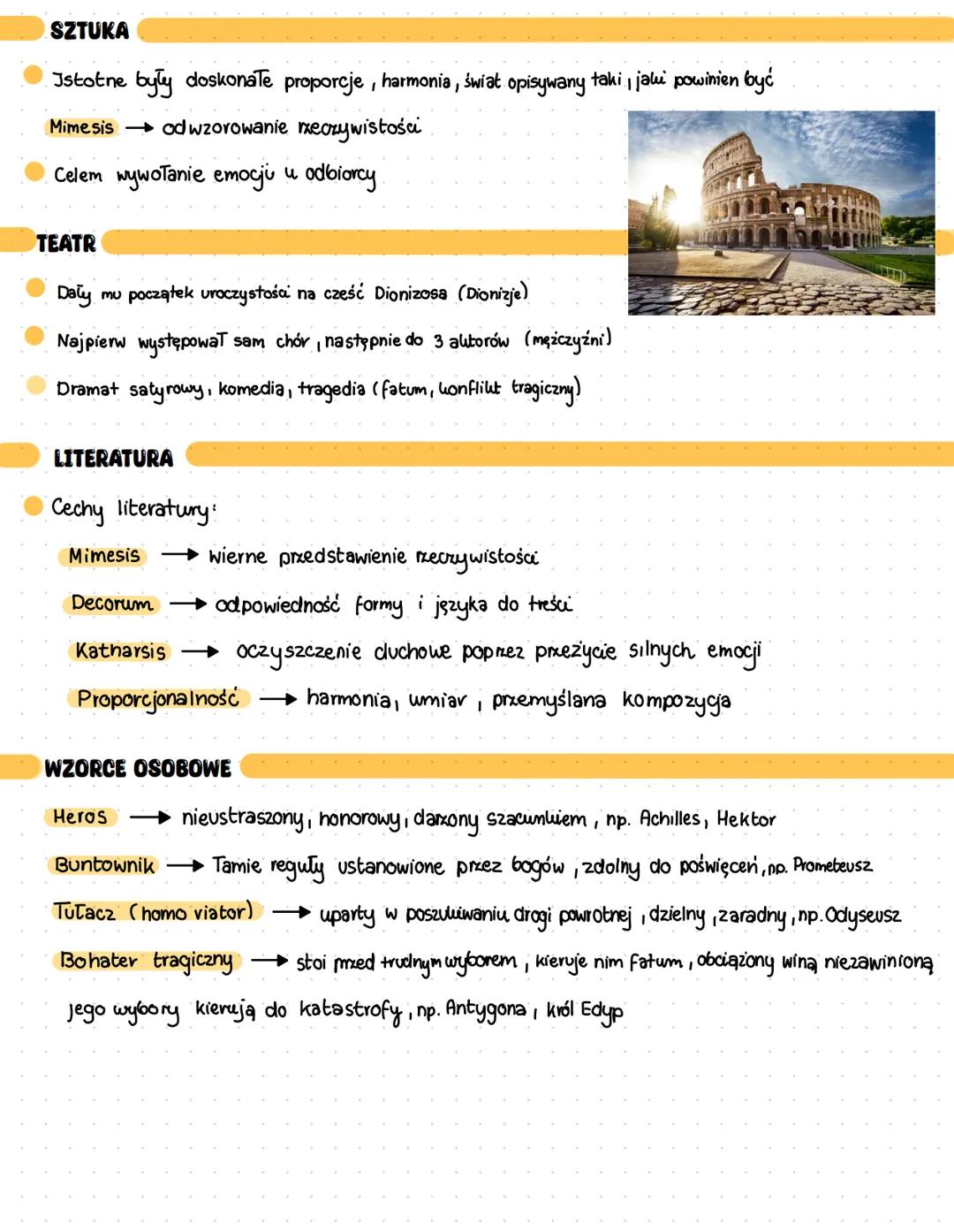 STAROŻYTNOŚĆ
Początek - okres archaiczny (VIII -V w. p.n.e), koniec 476 r. n.e.- upadek cesarstwa rzymskiego
POJĘCIA KLUCZOWE
Dwa filary kul