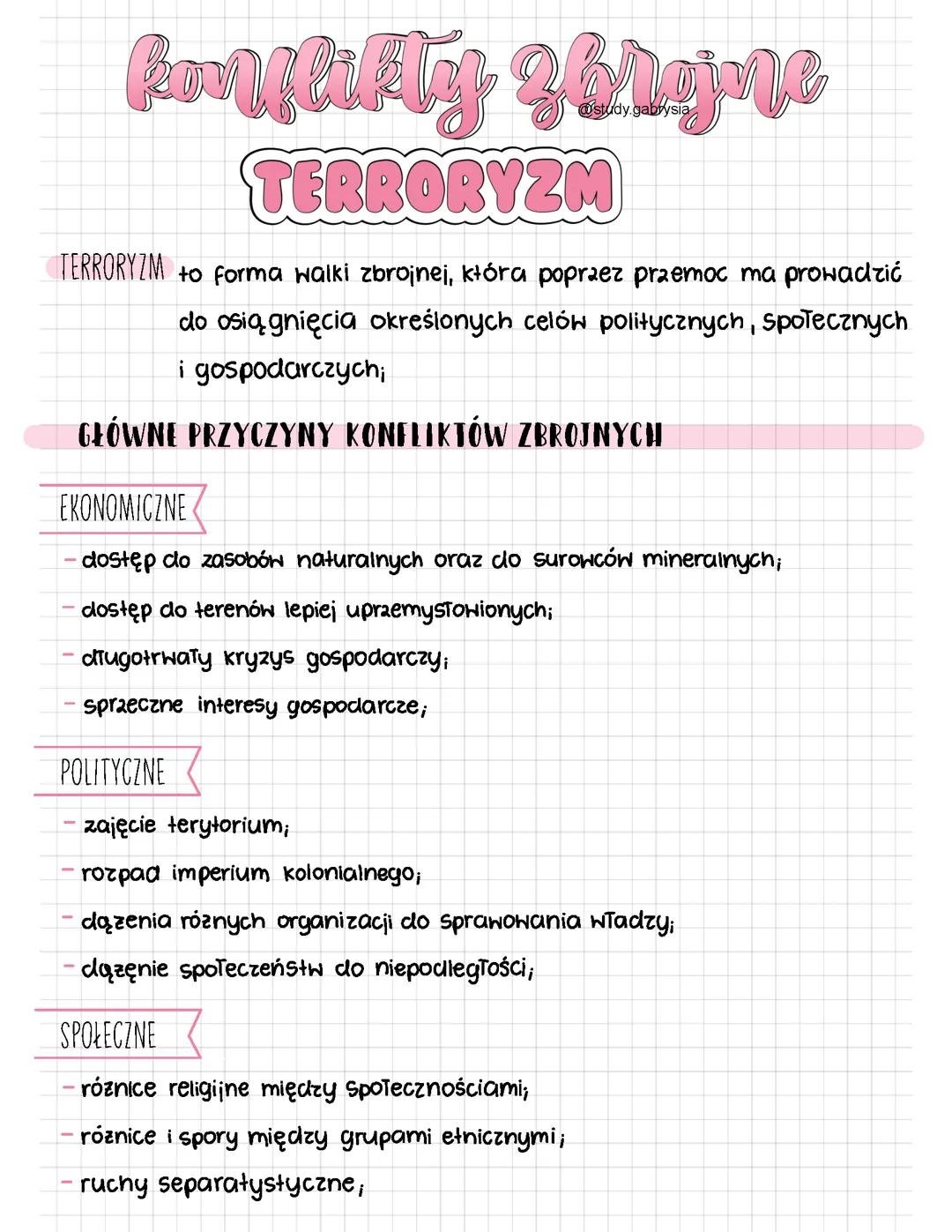 Konflikty zbrojne i terroryzm