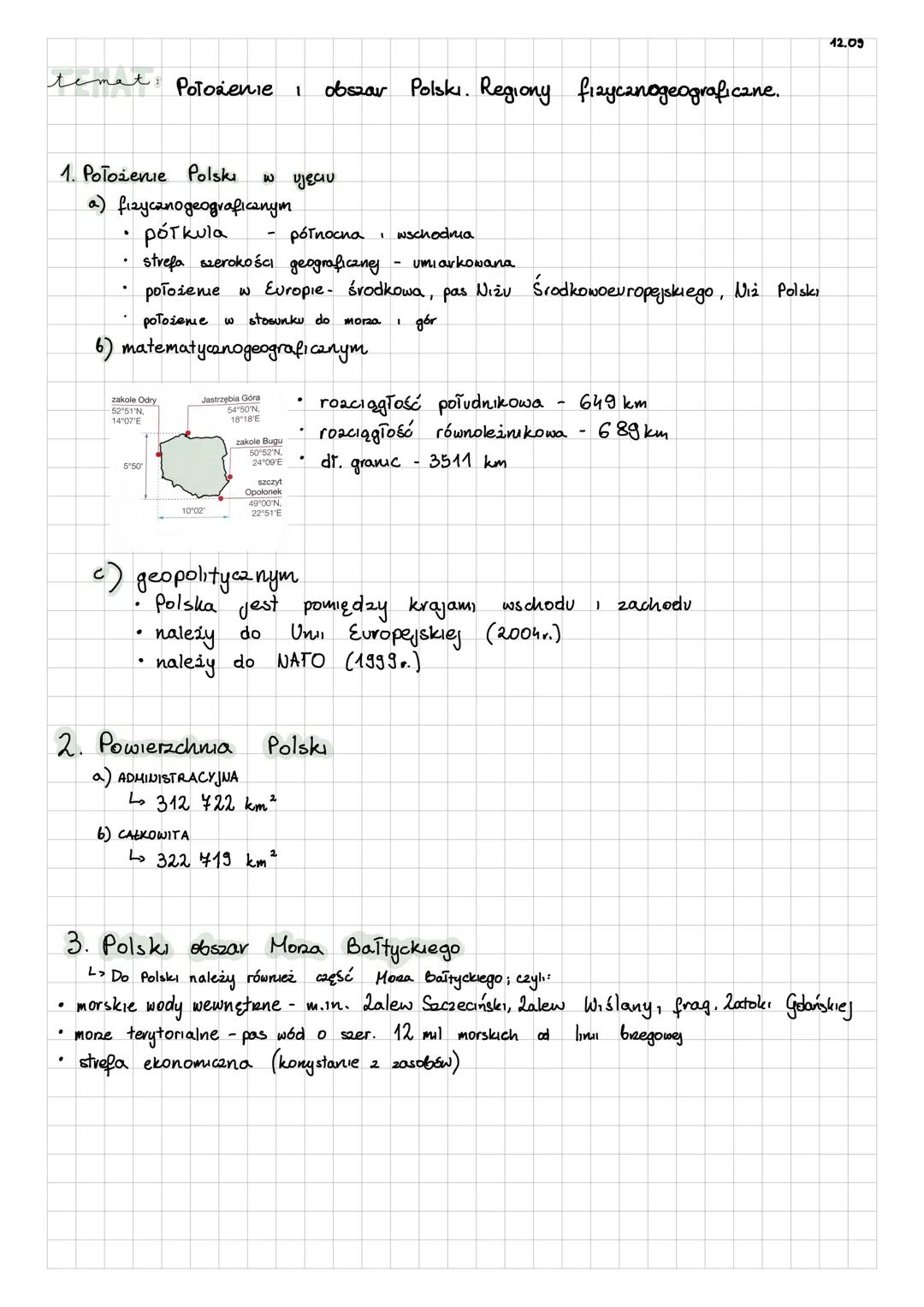 temat: Położenie 1 obszar Polski. Regiony fizycznogeograficzne.
12.05
1. Położenie Polski w ujeau
a) fizycznogeograficznym
- pórkula - pó