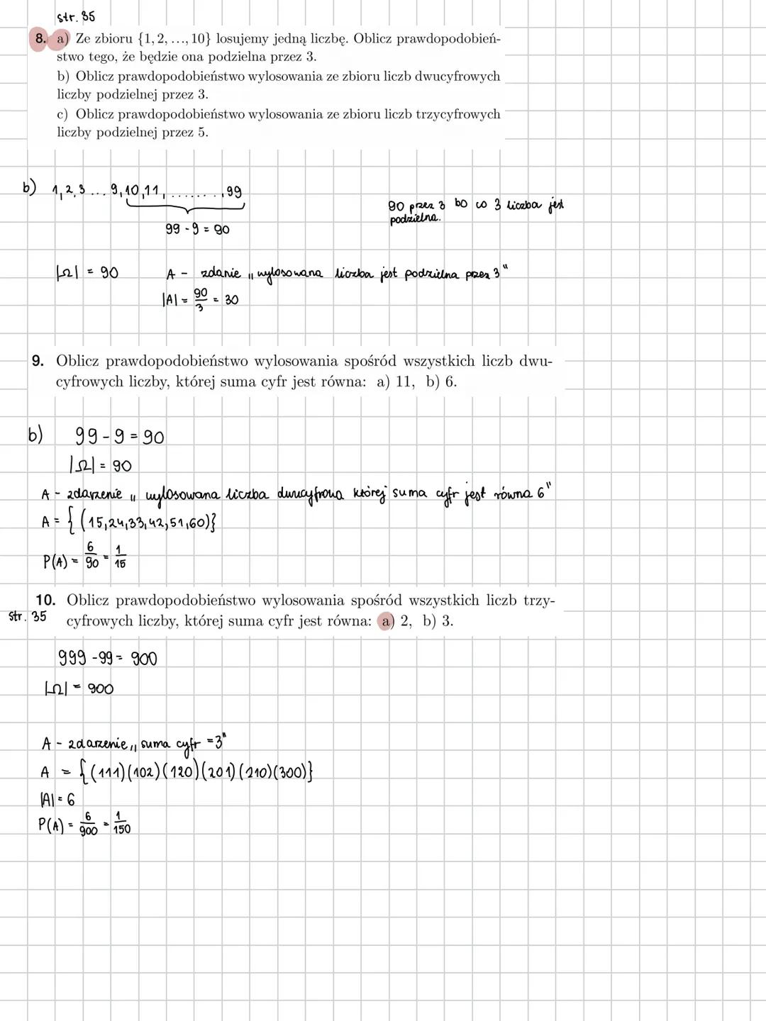 5
1.7. Prawdopodobieństwo klasyczne
Ćwiczenie 1/32
Rzucamy dwukrotnie symetryczną kostką. Oblicz prawdopodobieństwo otrzy-
mania:
a) sumy oc
