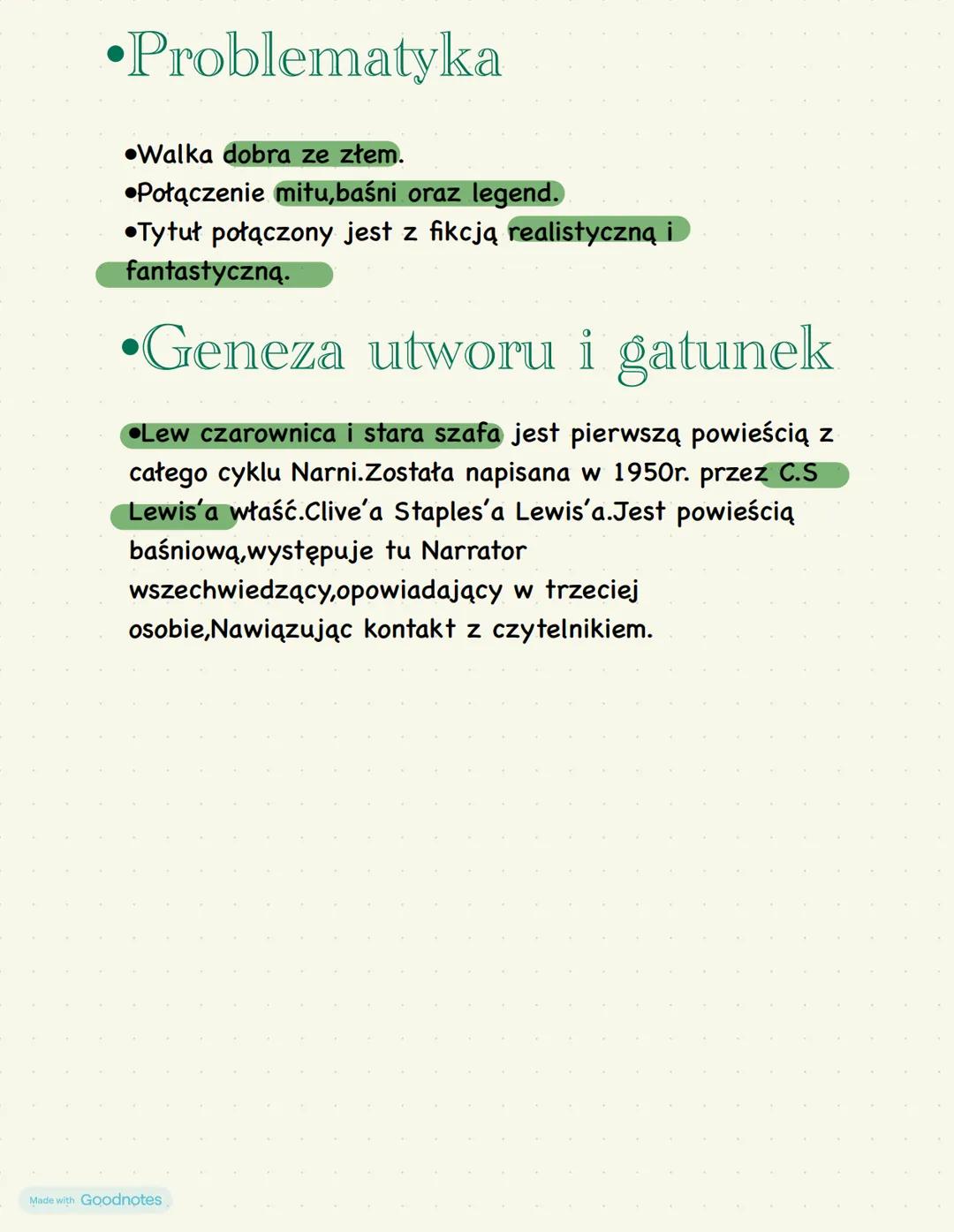 Opowieści z Narni
Lew czarownica i stara szafa
Czas i miejsce zdarzenia
Podczas II wojny światowej, czworo
dzieci:Łucja, Zuzanna, Edmund i P