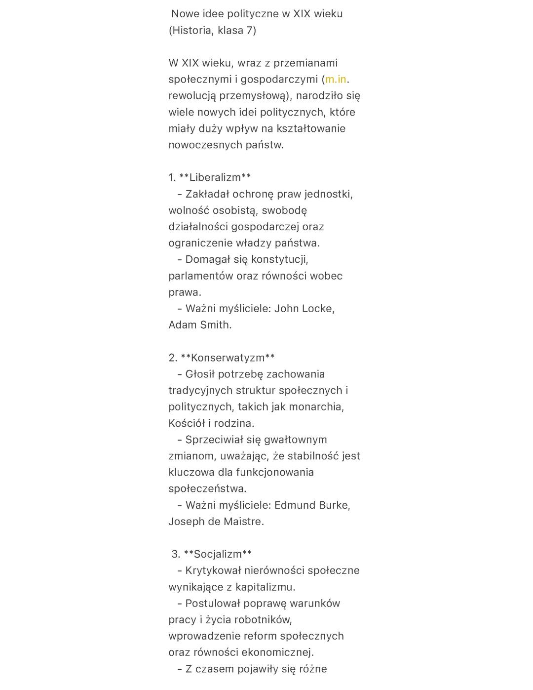 Nowe idee polityczne historia klasa 7