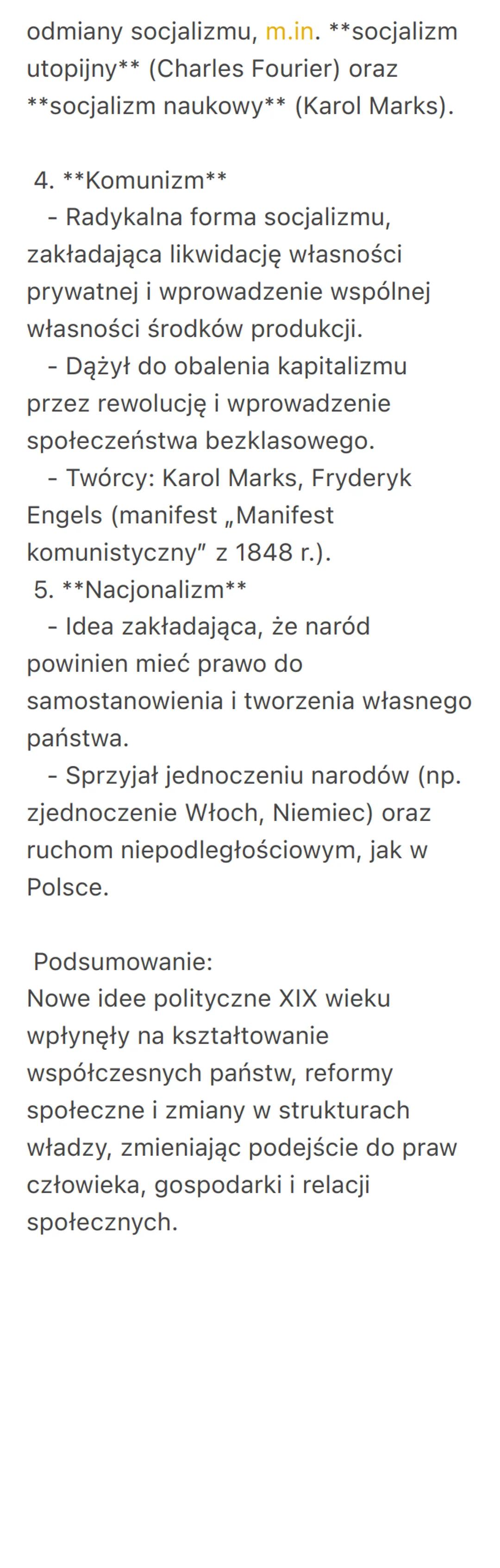 Nowe idee polityczne w XIX wieku
(Historia, klasa 7)
W XIX wieku, wraz z przemianami
społecznymi i gospodarczymi (m.in.
rewolucją przemysłow