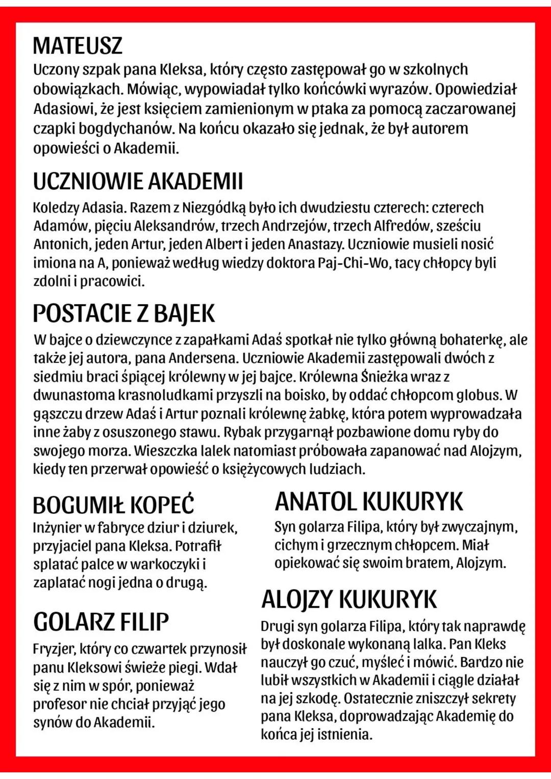 # AKADEMIA PANA KLEKSA
CZAS AKCJI
Na początku Adaś opowiada o swojej wycieczce do bajki o dziewczynce z
zapałkami, która odbyła się w czerw