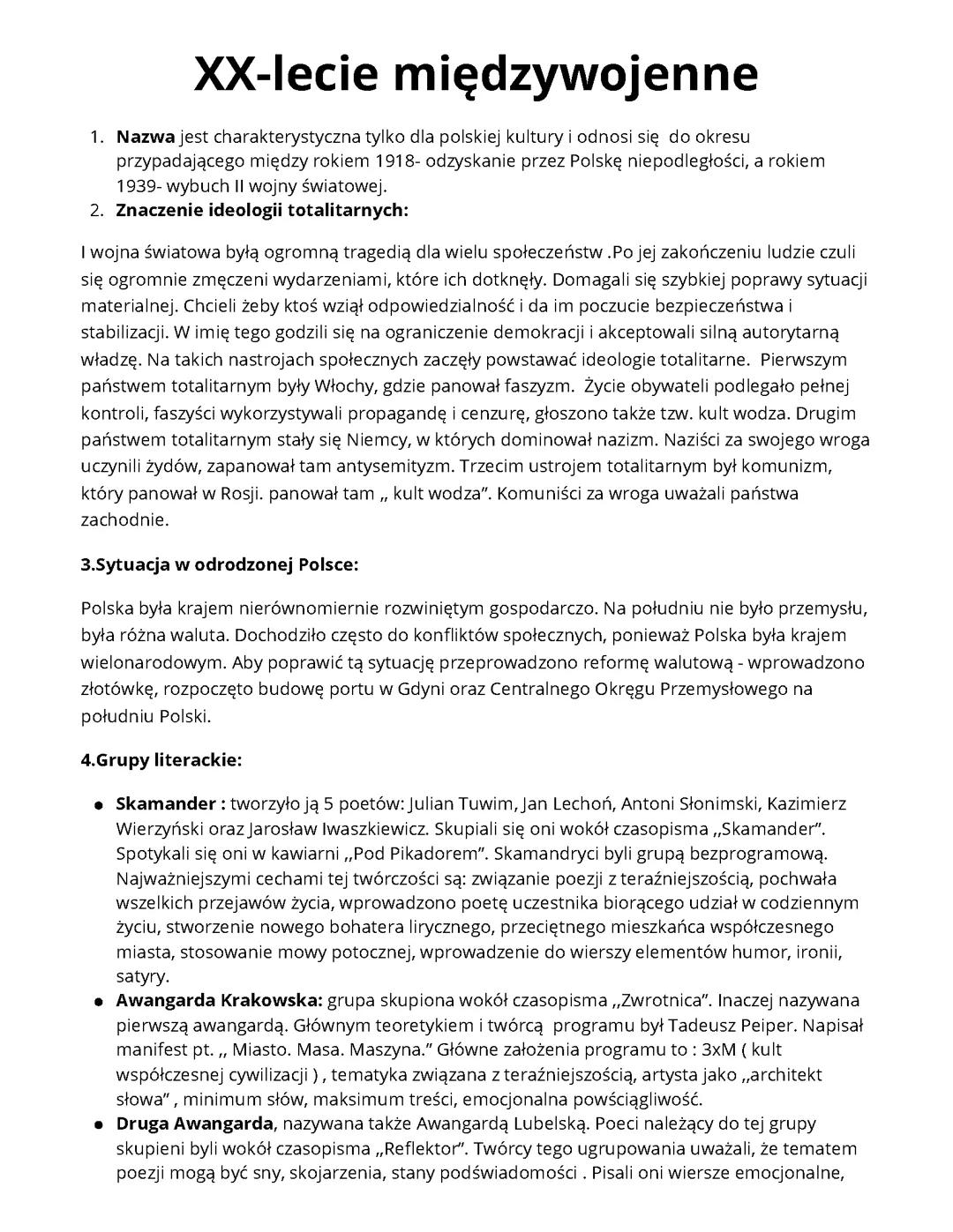 Dwudziestolecie międzywojenne