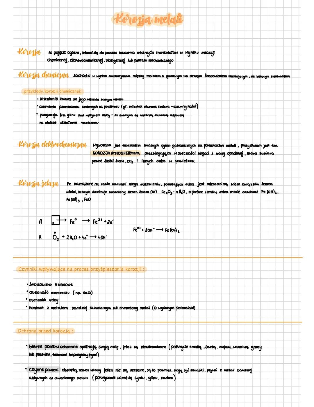 korozja metali i zadania elektrochemia