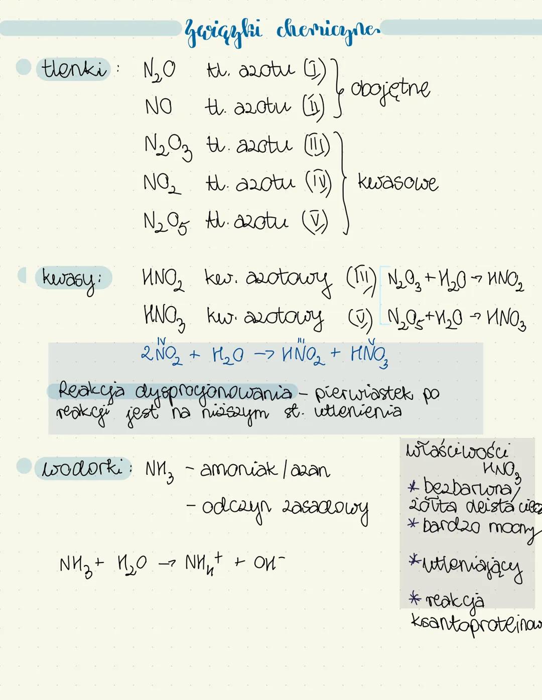 # Ayotococe
AZOT
*N: 1s² 2s² 2p³
max. st. utt. +
min. st. utt.: -
Właściwości, azotur
1) bezwonny
2) stan - gazowy
3) nieaktywny
4)