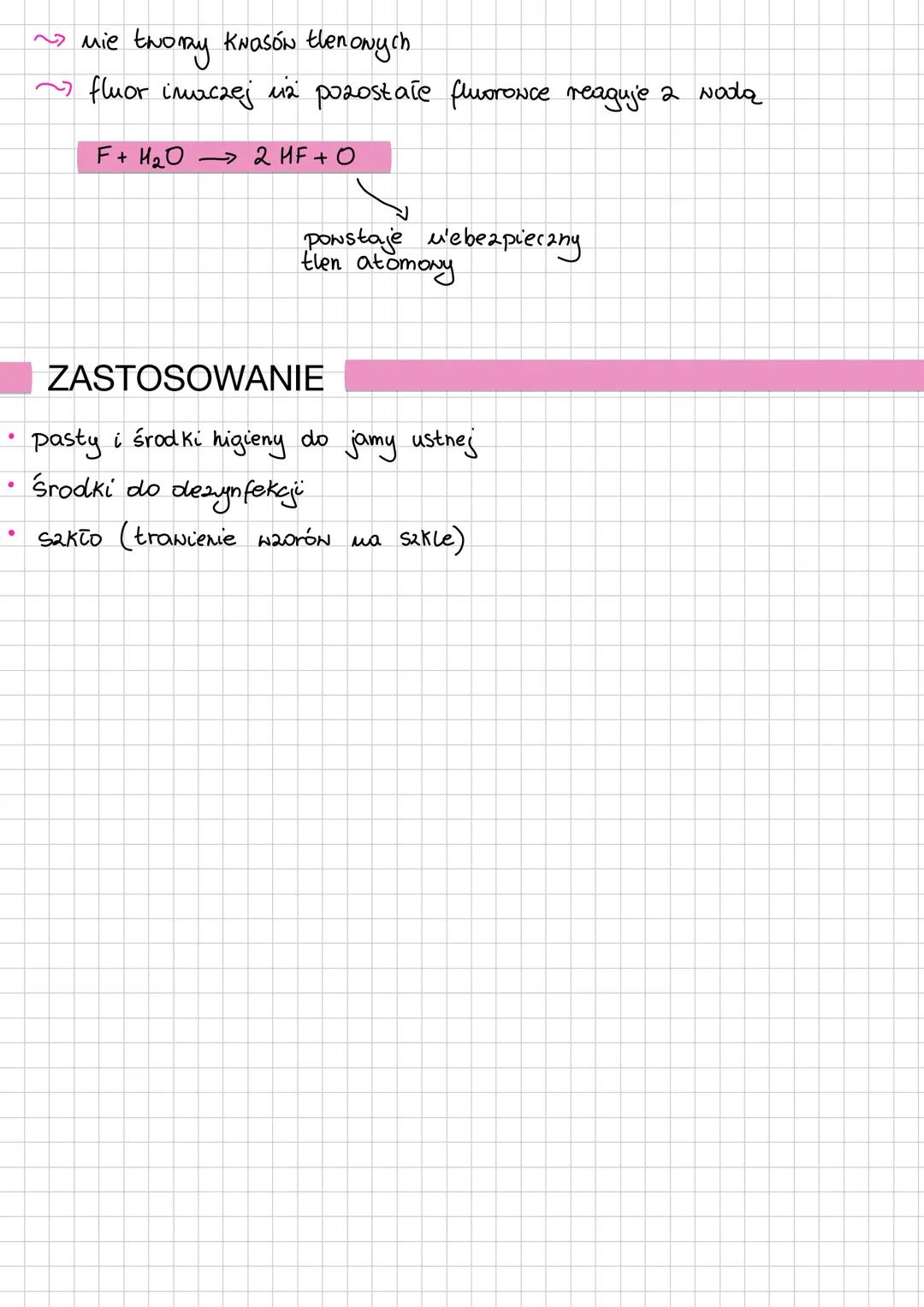 # FLUOR
Fluor (od fluoryt)
Chlor (Tac. chlorum -äätty)
Brom (grc. bromos-śmierdzący ciecz (czerwony))
Jod (Tac.
jodum - fioletony) (nied