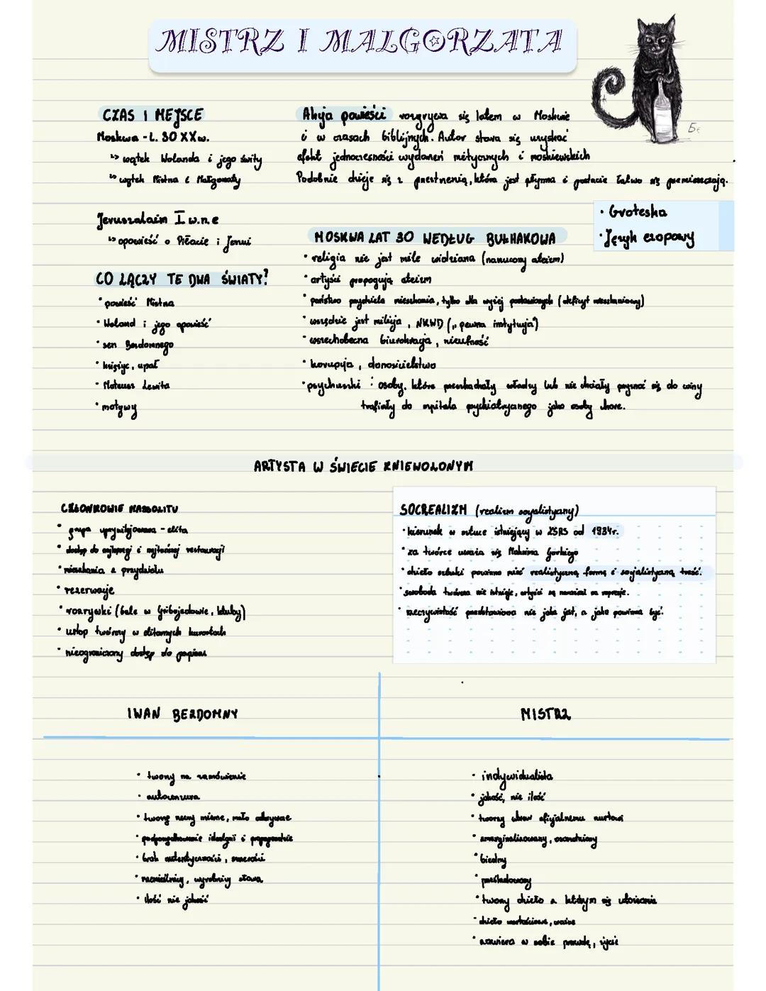 Mistrz i Małgorzata notatka