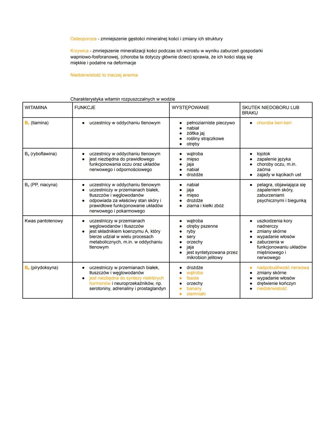 Witaminy
Witaminy - to związki organiczne niezbędne w niewielkich ilościach do prawidłowego przebiegu
przemian metabolicznych
Nieodpowiednia