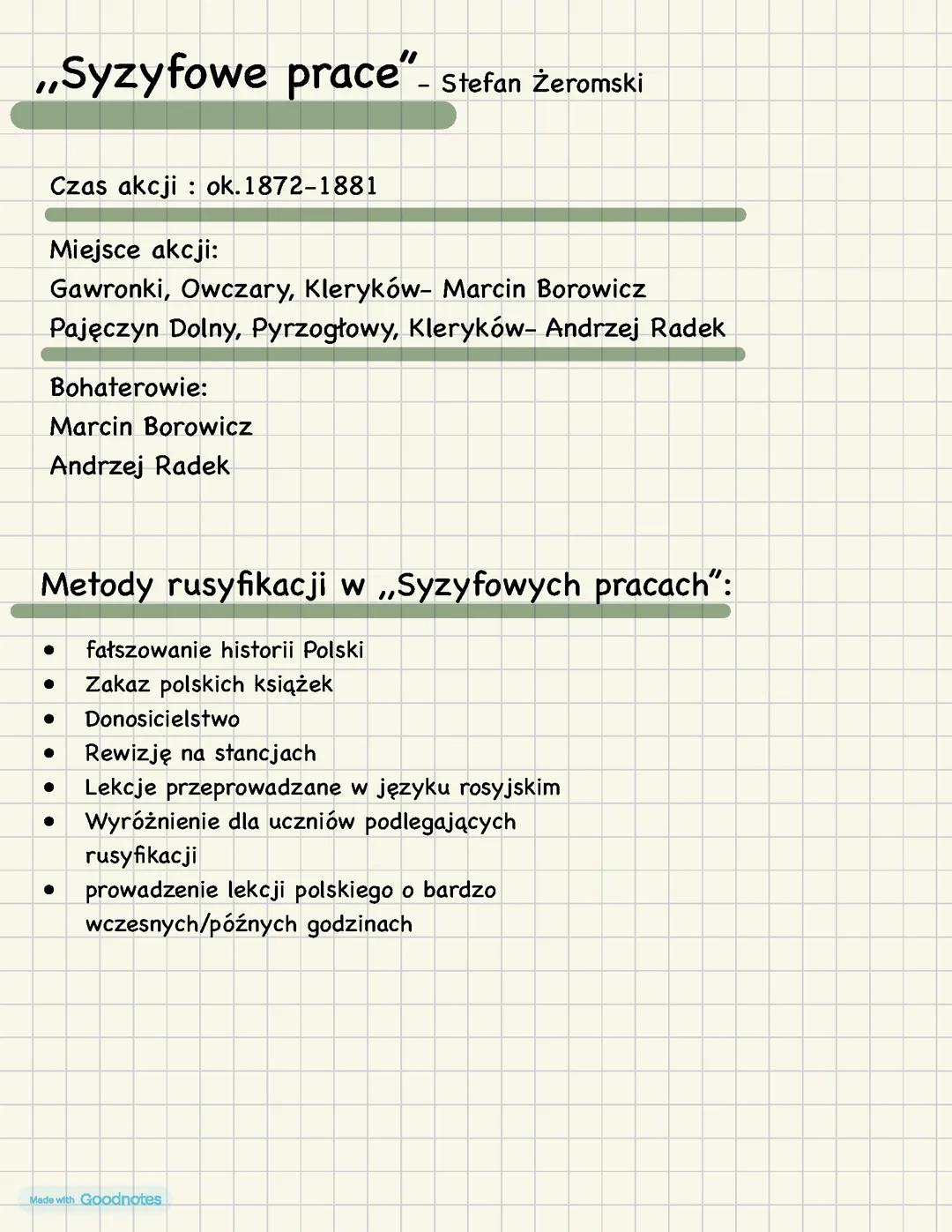 Syzyfowe prace- najważniejsze informacje