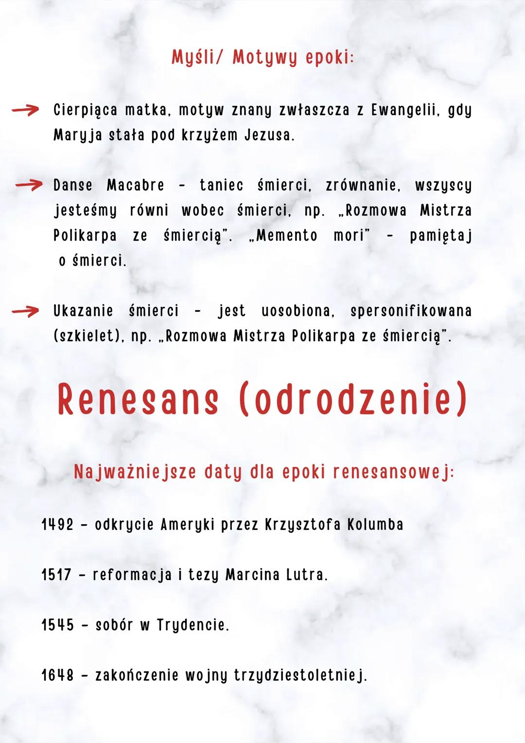 Omówienie
epok
11 12 1
10 2
9 3
8 4
7 6 5
◉ setkazpolaka # Omówienie epok
Średniowiecze
Barok
Romantyzm
Młoda Polska
A
WIEDZA
MATER