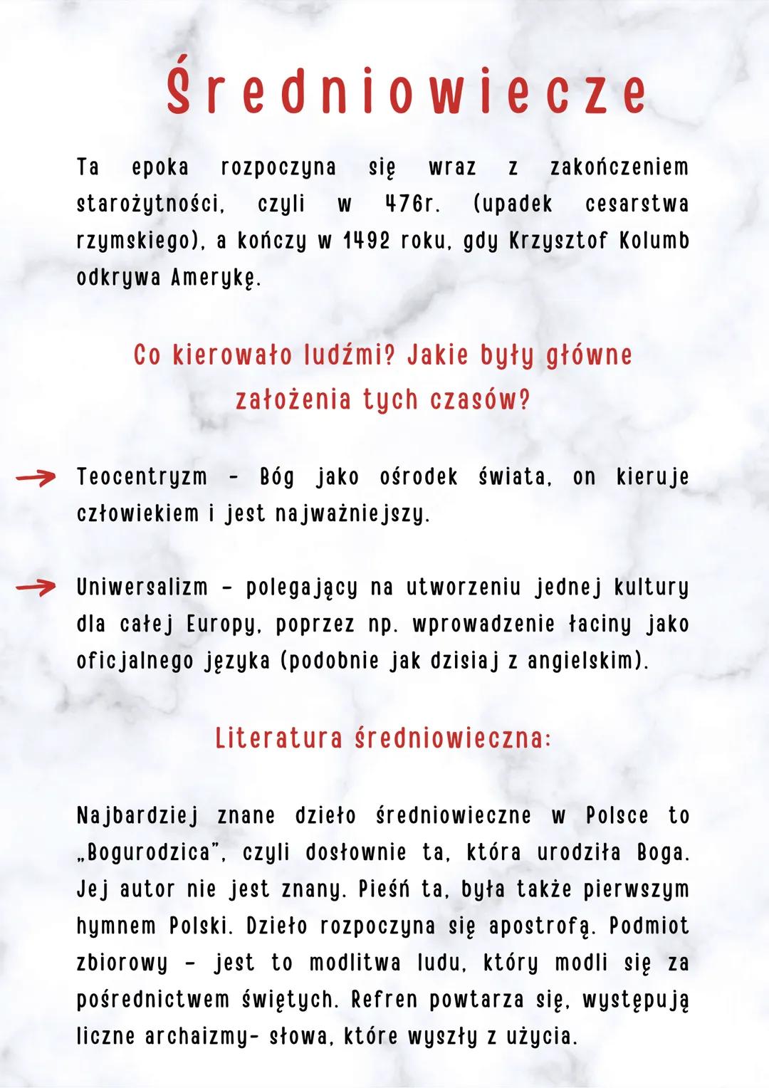 Omówienie
epok
11 12 1
10 2
9 3
8 4
7 6 5
◉ setkazpolaka # Omówienie epok
Średniowiecze
Barok
Romantyzm
Młoda Polska
A
WIEDZA
MATER