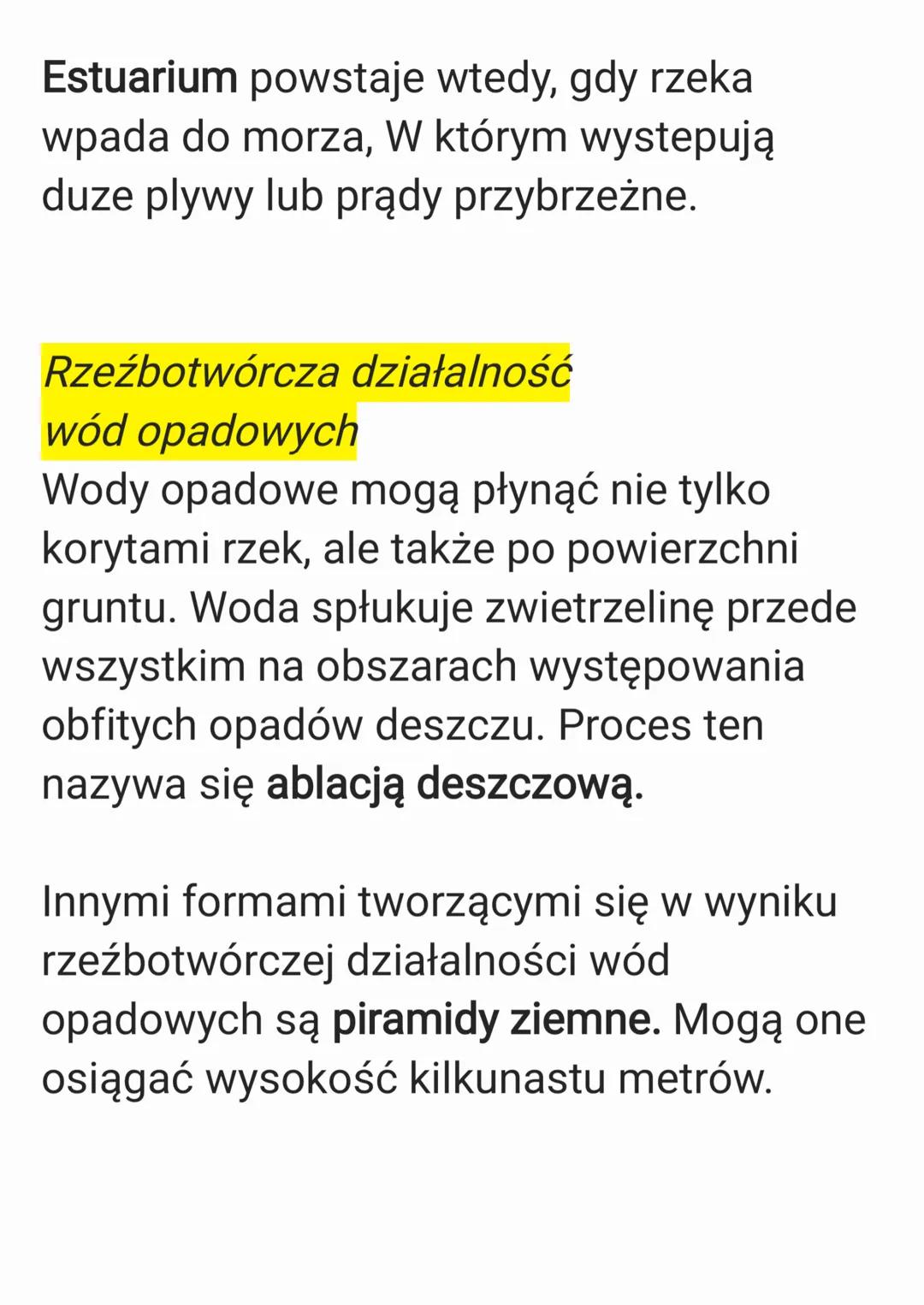 # RZEŹBOTWÓRCZA DZIAŁALNOŚĆ RZEK
Budowa doliny rzecznej
W profilu podłużnym rzeki wyróżnia się
trzy odcinki: bieg górny, bieg środkowy i
b