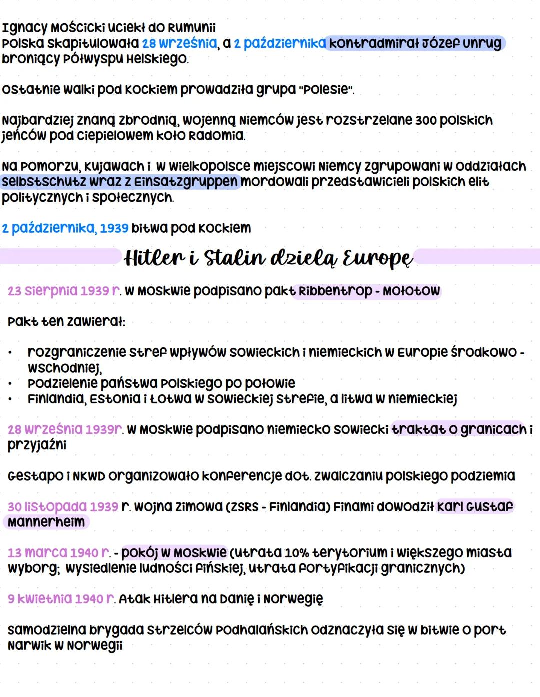 Kampania Polska
Niemcy planowały zaatakować Polskę 26 sierpnia 1939 r. w ostatniej chwili Hitler
wstrzymał atak ze względu na komplikującą