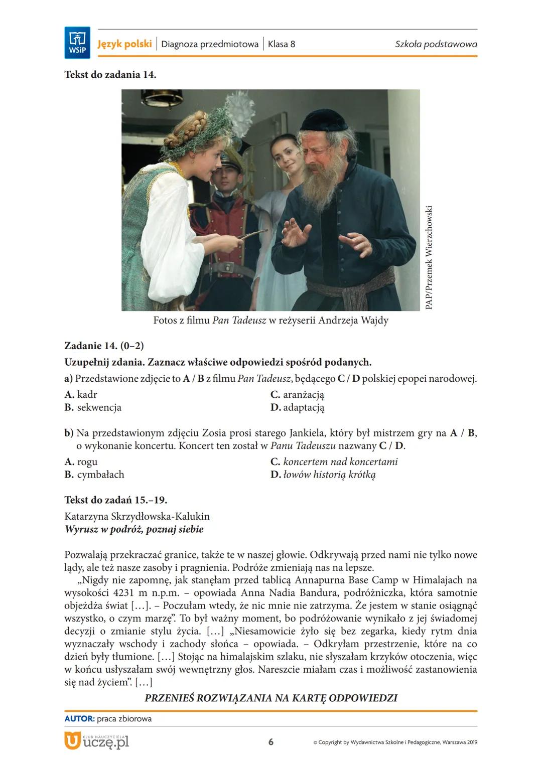 WYPEŁNIA UCZEŃ
Kod ucznia
Sprawdzian z języka polskiego
na zakończenie nauki
w ósmej klasie
szkoły podstawowej
UZUPEŁNIA
NAUCZYCIEL
dysleksj