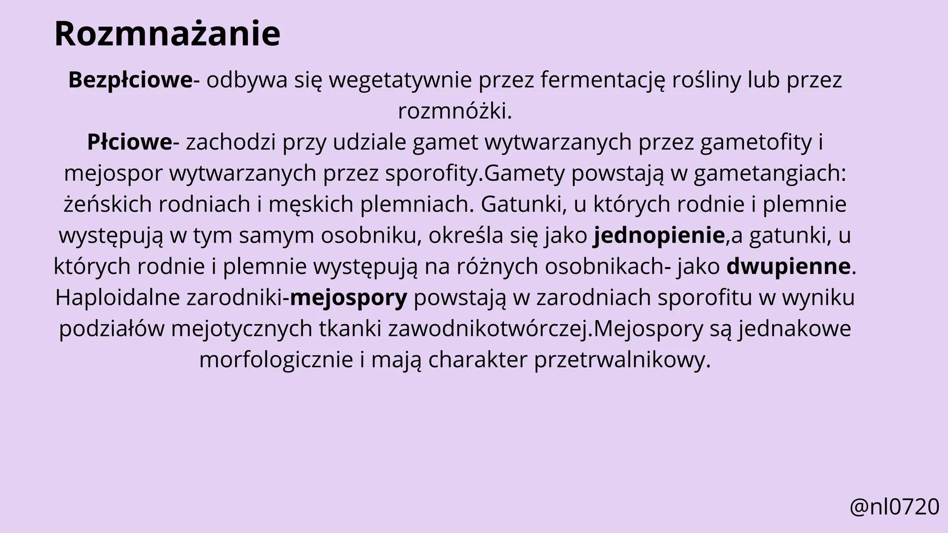 MCHY I PAPROTNIKI
@nl0720 MCHY:
• cechy
•
budowa
rozmnażanie
@nl0720 PAPROTNIKI:
cechy
paprociowe
budowa
skrzypowe
widłakowe
@nl0720 MCHY
@n