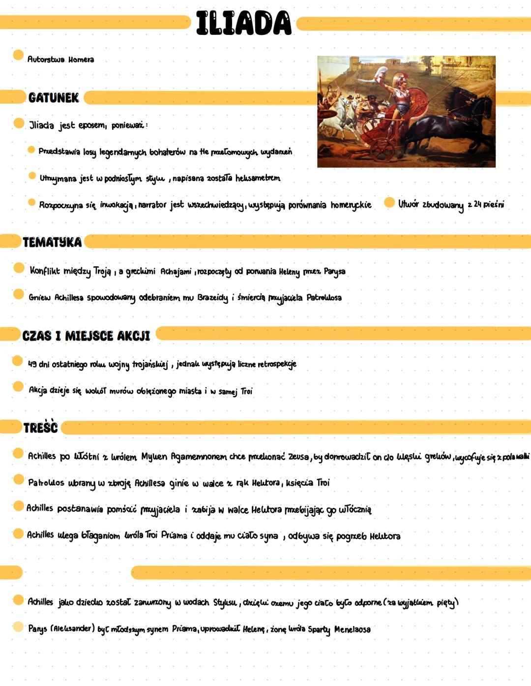 Autorstwa Homera
GATUNEK
Jliada jest eposem, poniewark:
ILIADA
Przedstawia losy legendarnych bohaterów na te przełomowych wydarzeń
Utrzymana