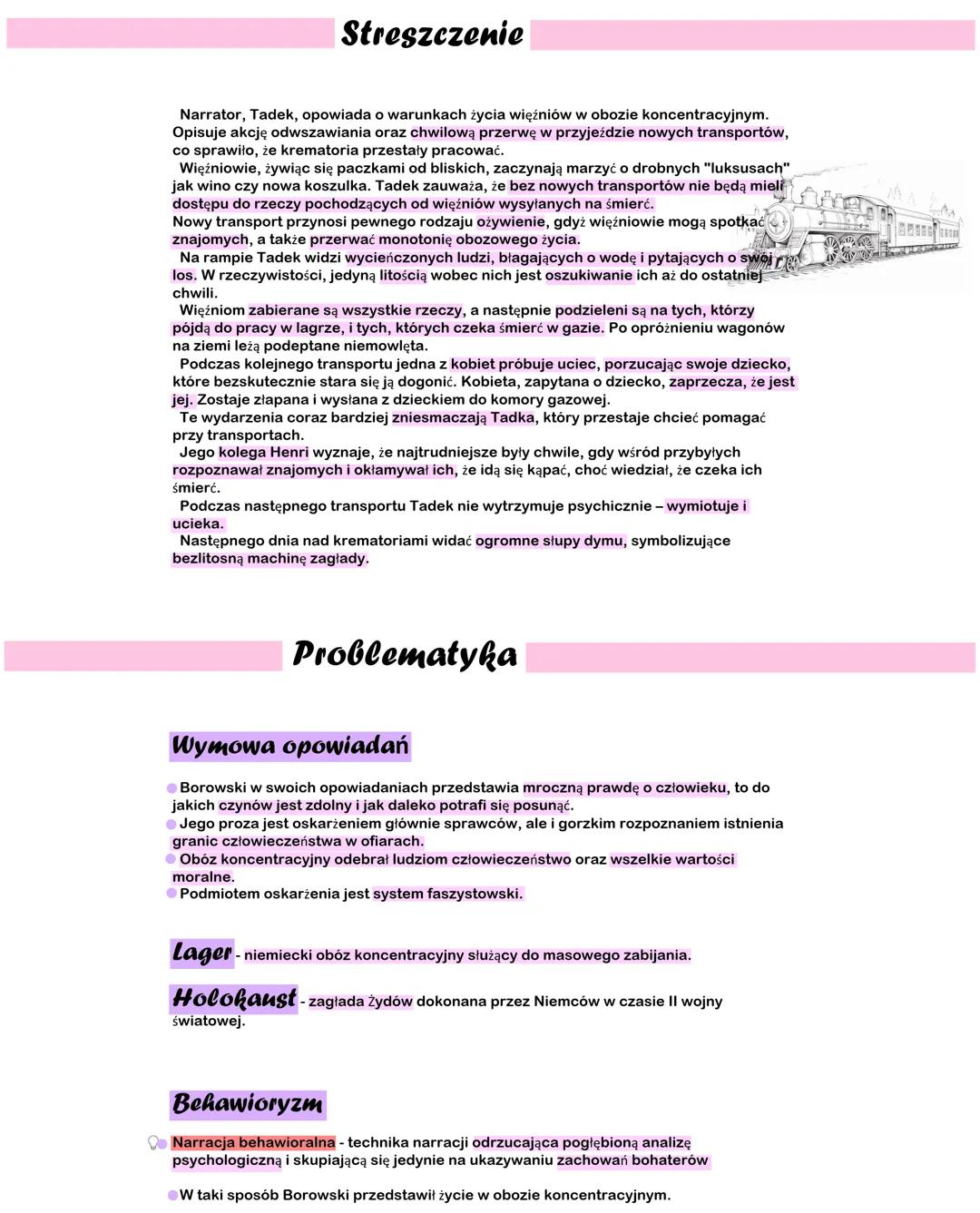 Proszę państwa do gazu
Tadeusz Borowski
Geneza + Biografia
fragmenty
●Tadeusz Borowski był studentem polonistyki na tajnym uniwersytecie. Mi