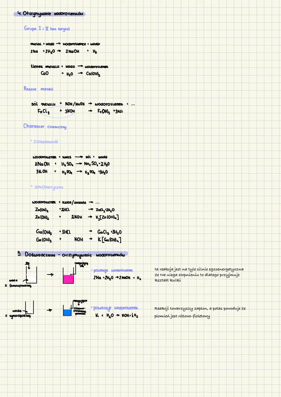 # WODOROTLENKI
1. Tworzenie nazw Hodorotlenków
* zaczynamy од тона, нодогоненек", а następnie nazwę metalu
KOH wodoronenek porasu
NaOH