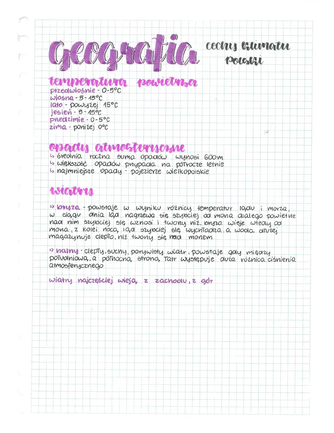 Cechy klimatu Polski