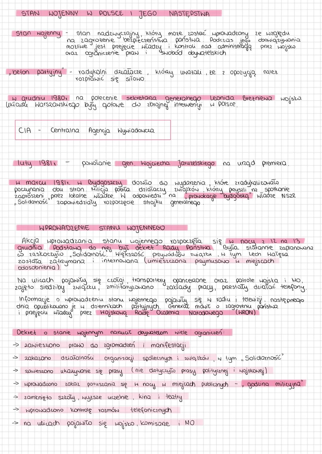 Stan wojenny w Polsce i jego następstwa