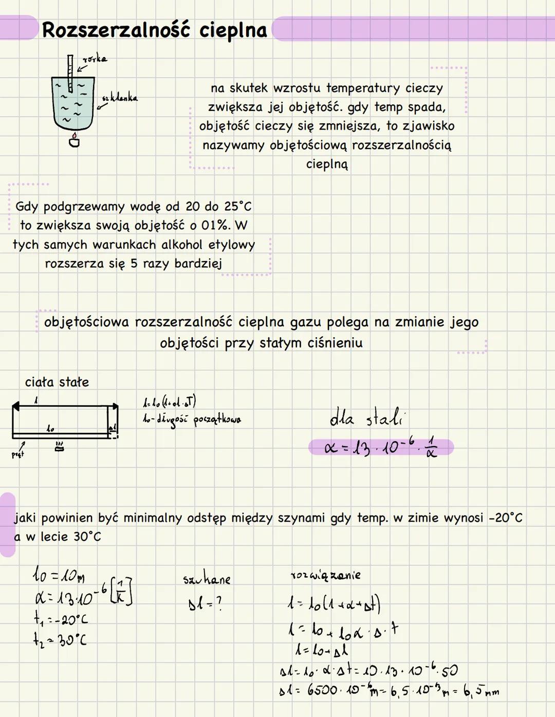 # Rozszerzalność cieplna
rorka
szklanka
na skutek wzrostu temperatury cieczy
zwiększa jej objętość. gdy temp spada,
objętość cieczy się z