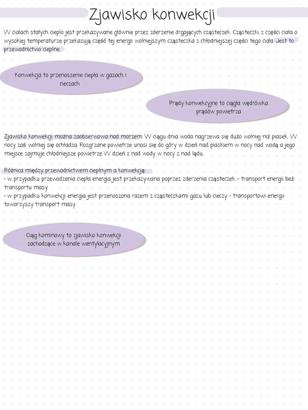 Zjawisko konwekcji
Wcialach stałych cieplo jest przekazywane głównie przez zderzenie drgających cząsteczek Cząsteczki z części ciała o
wysok