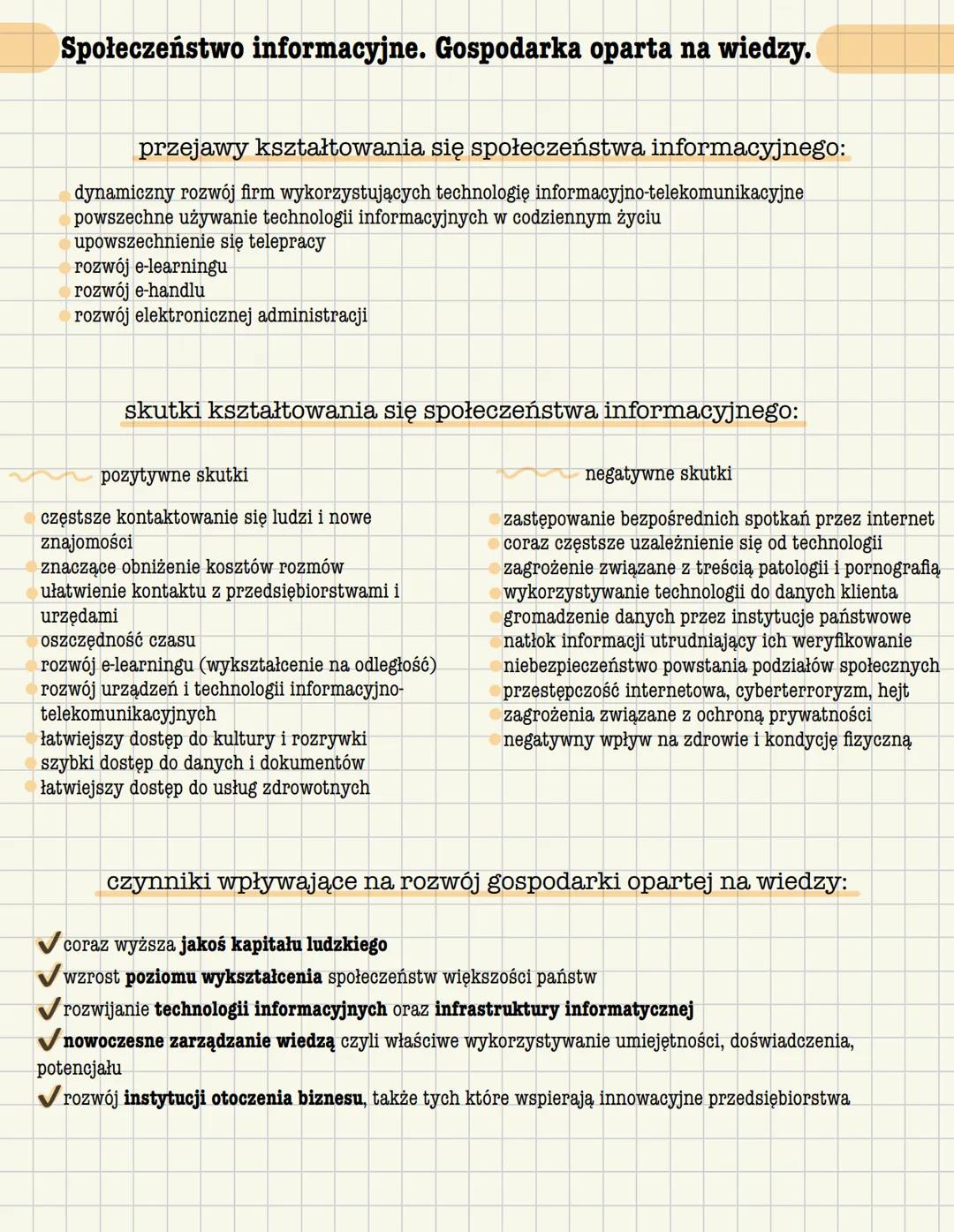 Społeczeństwo informacyjne. Gospodarka oparta na wiedzy.
przejawy kształtowania się społeczeństwa informacyjnego:
dynamiczny rozwój firm wyk