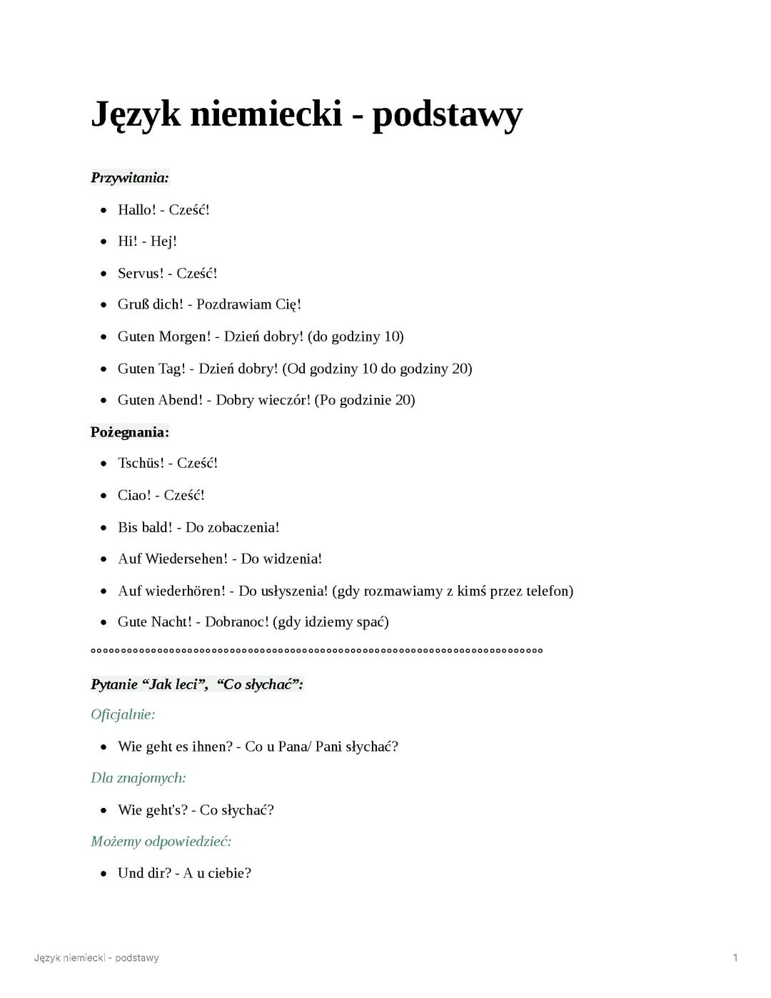 Język niemiecki - podstawy