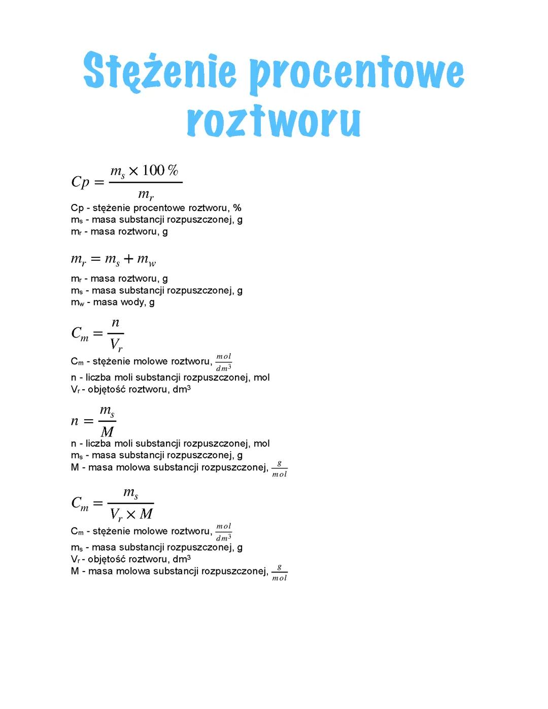 Stężenie procentowe roztworu