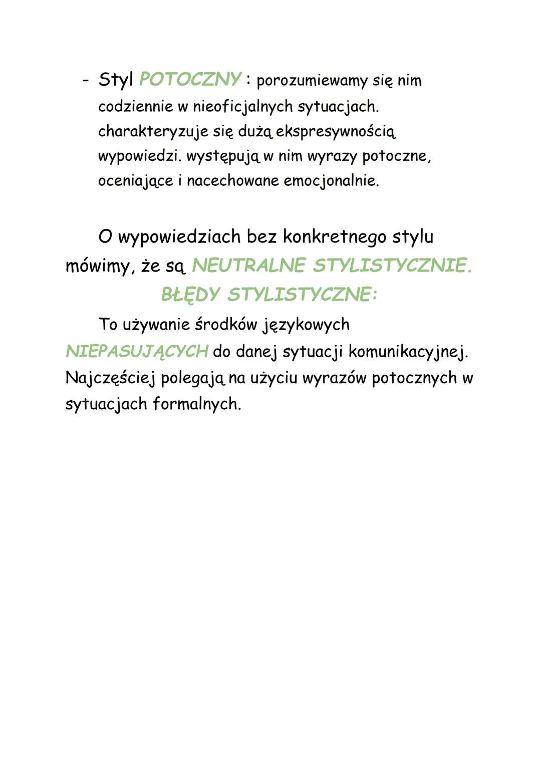 Język polski:
T: Czym jest styl języka?
STYL:
To sposób tworzenia wypowiedzi (za pomocą
określonych środków wyrazu) tak, aby pasowała.
do ok