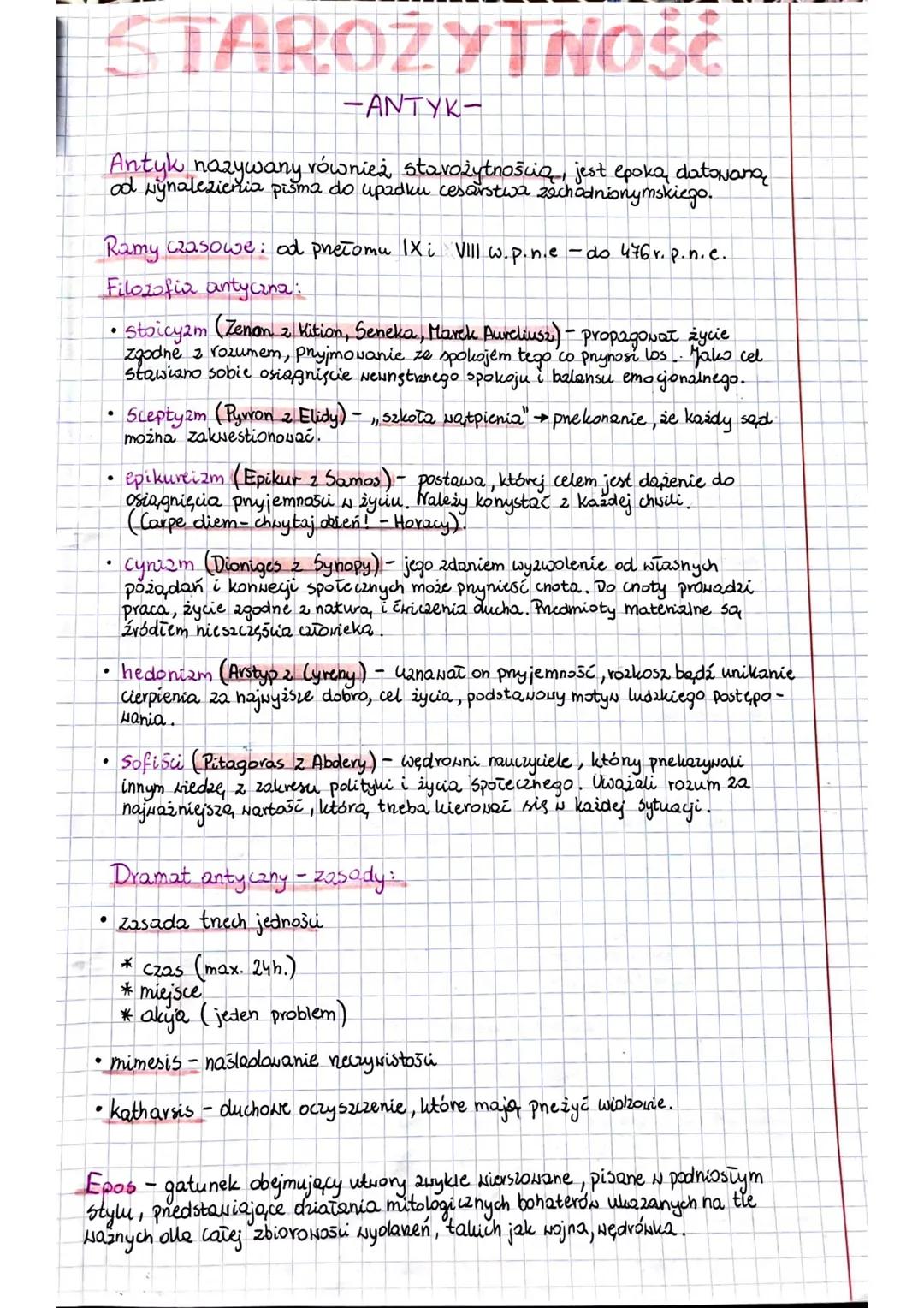 STAROŻYTNOSE
-ANTYK-
Antyk nazywany również stavożytnością, jest epoka datowaną
od Nynalezienia pisma do upadku cesarstwa zachodnionymskiego