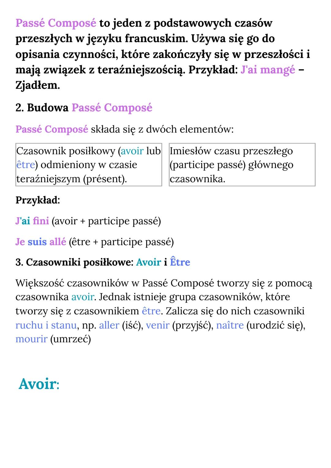 Język Francuski Passé Composè