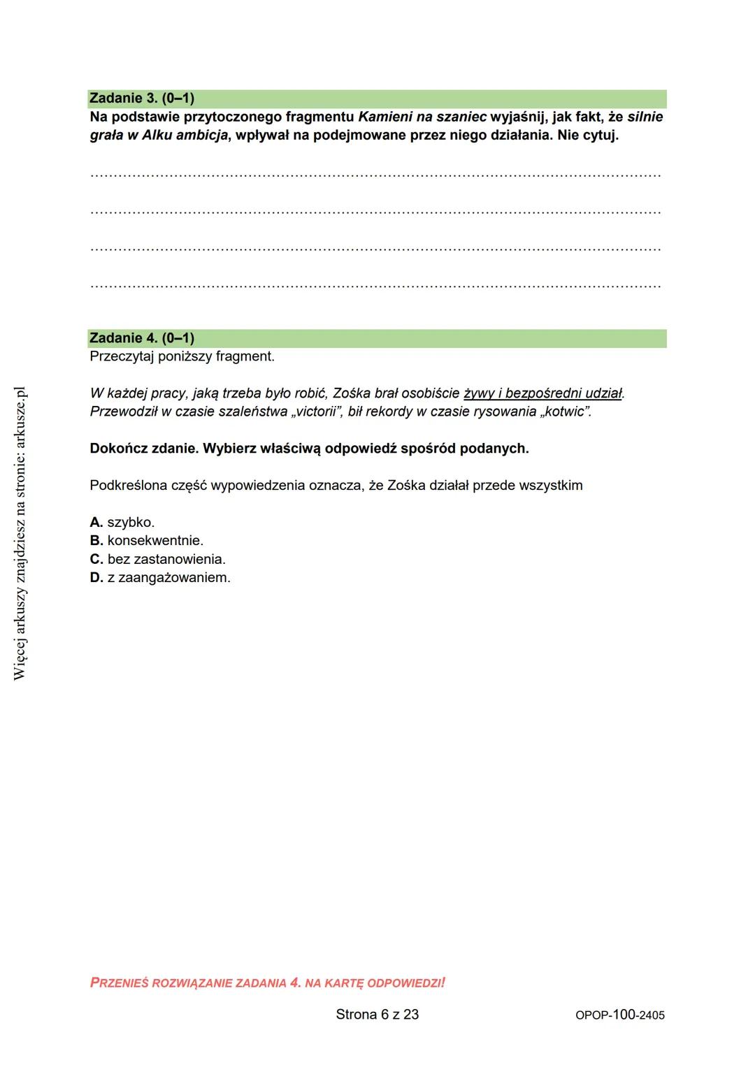 Więcej arkuszy znajdziesz na stronie: arkusze.pl
CENTRALNA
KOMISJA
EGZAMINACYJNA
WYPEŁNIA UCZEŃ
KOD UCZNIA
PESEL
Arkusz zawiera informacje
p