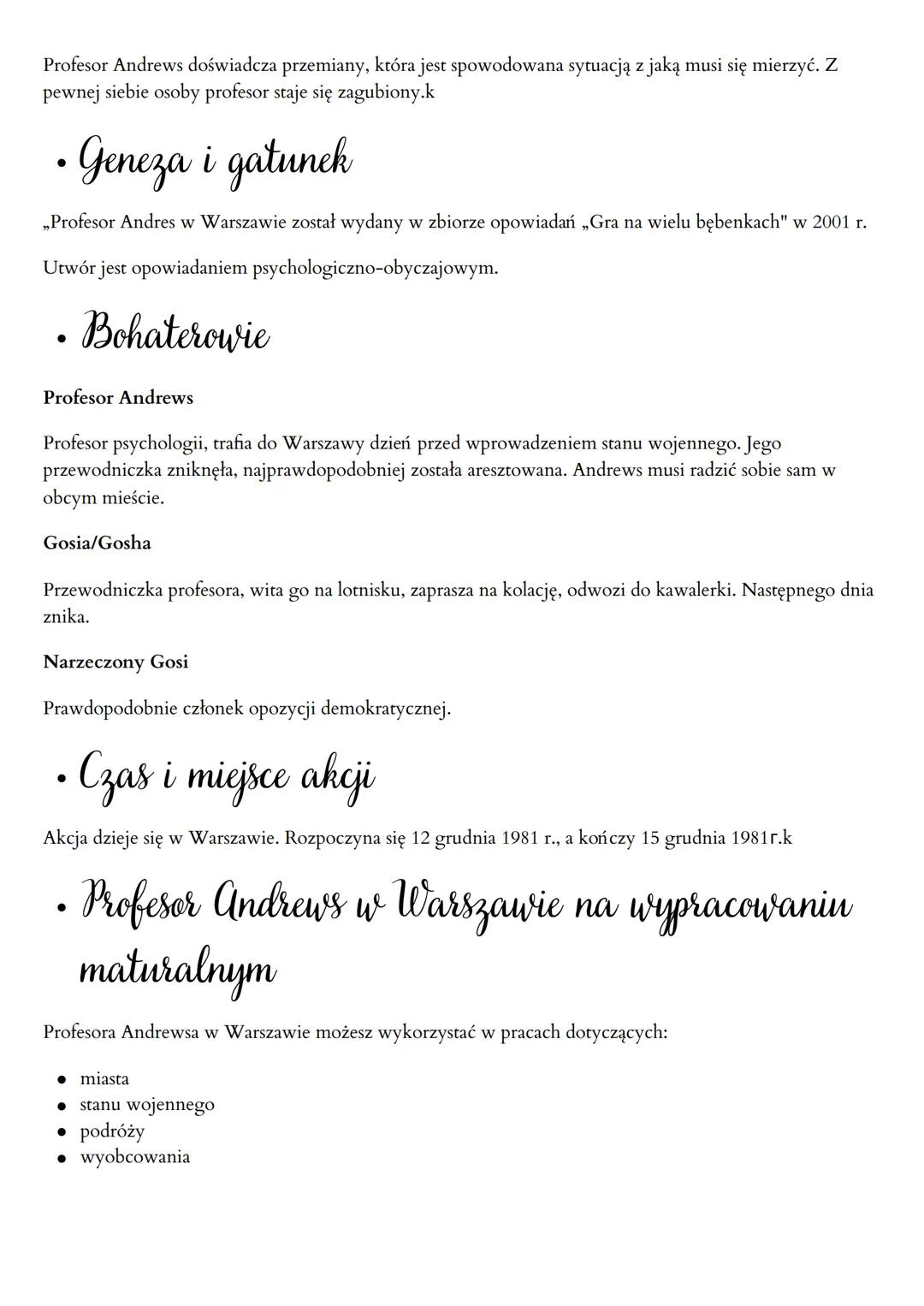 # Profesor Andrews w Warszawie
• Streszczenie
Sobota
12 grudnia 1981 r. profesor Andrews przylatuje do Warszawy w celu spędzania tygodnia