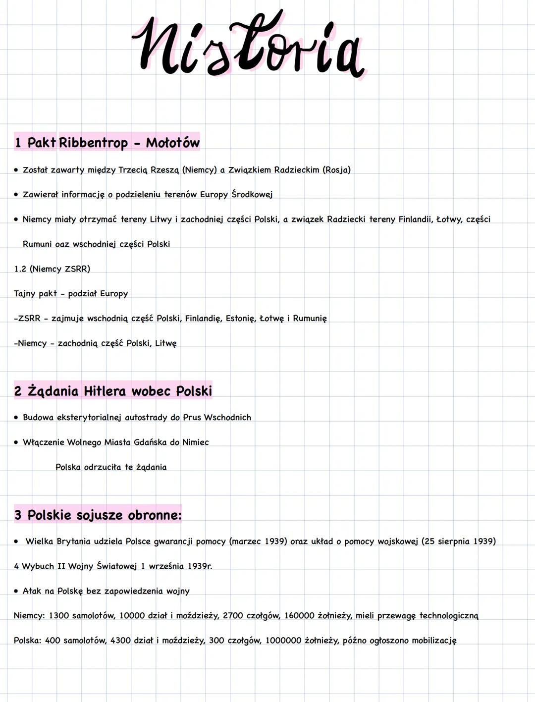 Nistoria
1 Pakt Ribbentrop - Mołotów
• Został zawarty między Trzecią Rzeszą (Niemcy) a Związkiem Radzieckim (Rosja)
• Zawierał informację o
