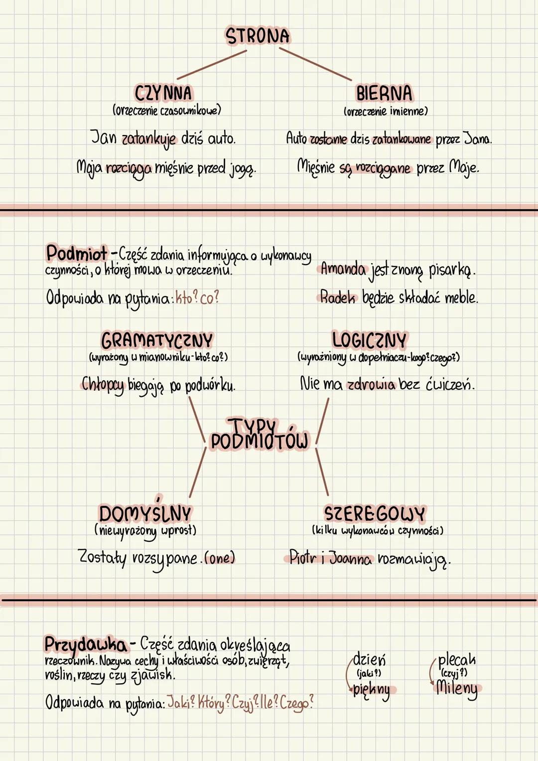 SKŁADNIA
ZDANIE
(ma orzeczenie)
WYPOWIEDZENIE
(ogół tego co komunikujemy, samodzielny komunikat)
ZDANIE POJEDYŃCZE ZDANIE ZŁOŻONE
(jedno orz