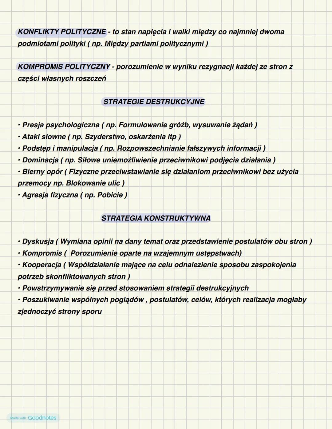 ISTOTA POLITYKI
Polityka- to działania związane z funkcjonowaniem państwa, w tym podejmowanie
decyzji ważnych dla obywateli i sprawowania rz