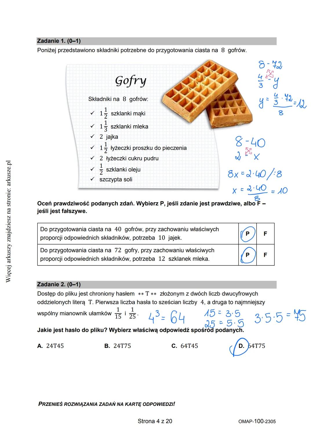 Więcej arkuszy znajdziesz na stronie: arkusze.pl
CENTRALNA
KOMISJA
EGZAMINACYJNA
WYPEŁNIA UCZEŃ
KOD UCZNIA
PESEL
Arkusz zawiera informacje
p