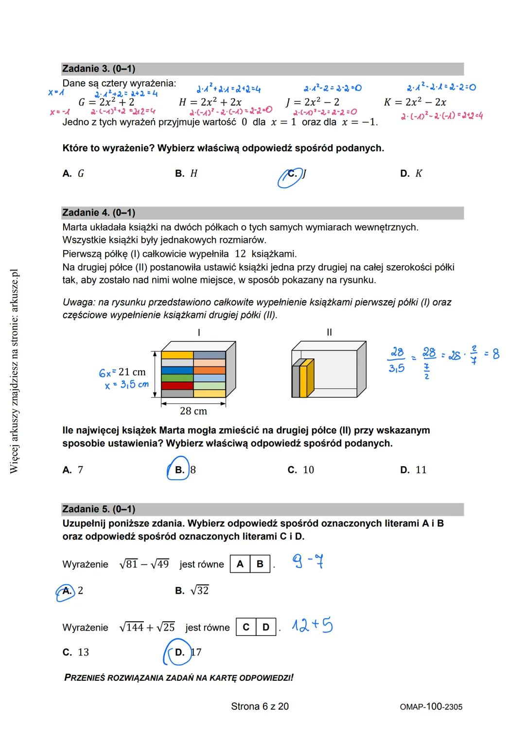 Więcej arkuszy znajdziesz na stronie: arkusze.pl
CENTRALNA
KOMISJA
EGZAMINACYJNA
WYPEŁNIA UCZEŃ
KOD UCZNIA
PESEL
Arkusz zawiera informacje
p