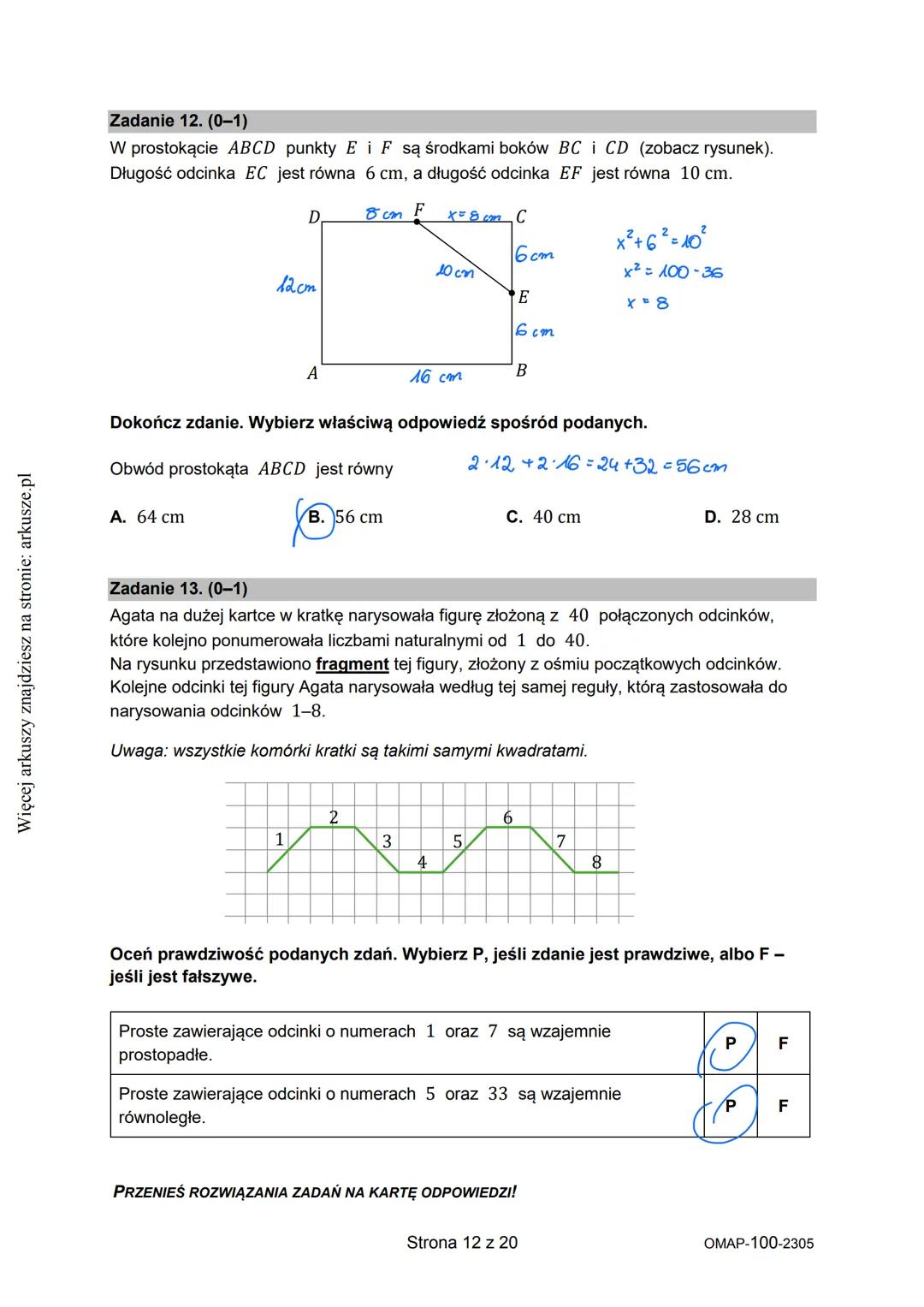 Więcej arkuszy znajdziesz na stronie: arkusze.pl
CENTRALNA
KOMISJA
EGZAMINACYJNA
WYPEŁNIA UCZEŃ
KOD UCZNIA
PESEL
Arkusz zawiera informacje
p