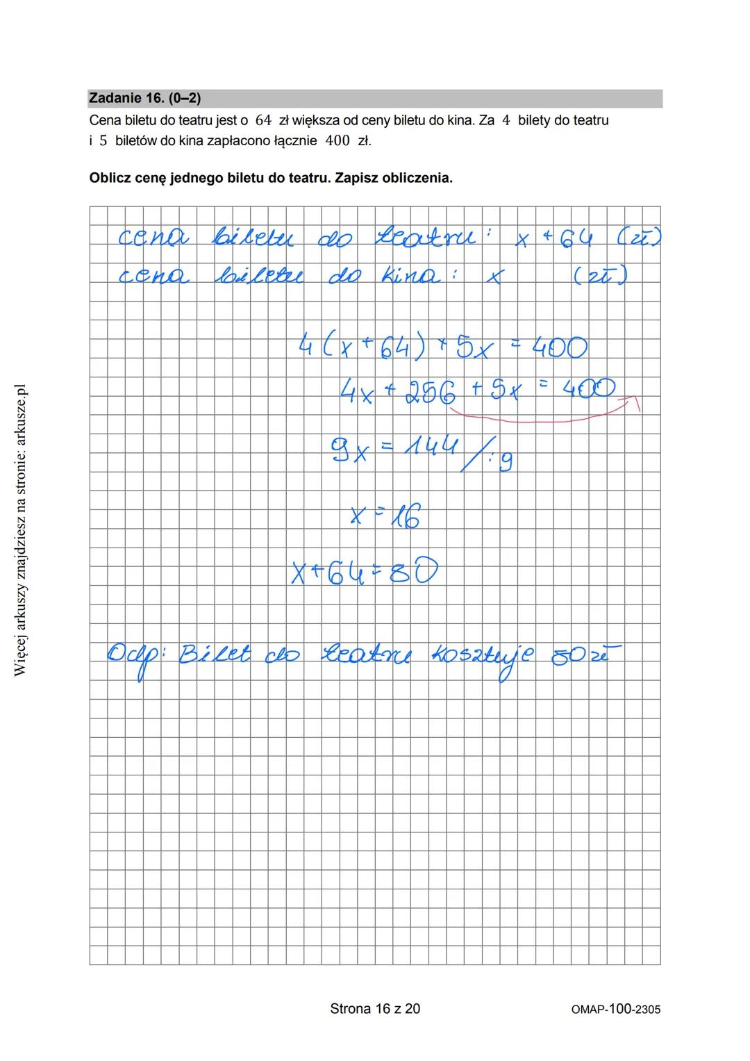 Więcej arkuszy znajdziesz na stronie: arkusze.pl
CENTRALNA
KOMISJA
EGZAMINACYJNA
WYPEŁNIA UCZEŃ
KOD UCZNIA
PESEL
Arkusz zawiera informacje
p