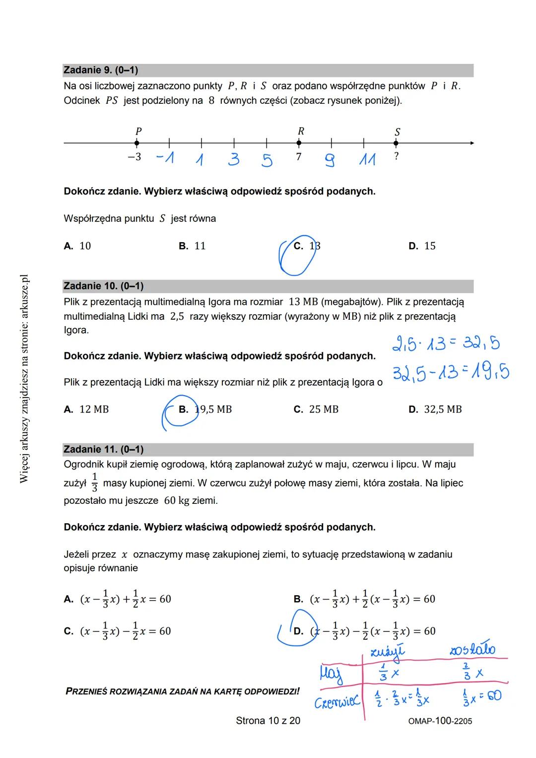 Więcej arkuszy znajdziesz na stronie: arkusze.pl
CENTRALNA
KOMISJA
EGZAMINACYJNA
WYPEŁNIA UCZEŃ
KOD UCZNIA
PESEL
Arkusz zawiera informacje
p