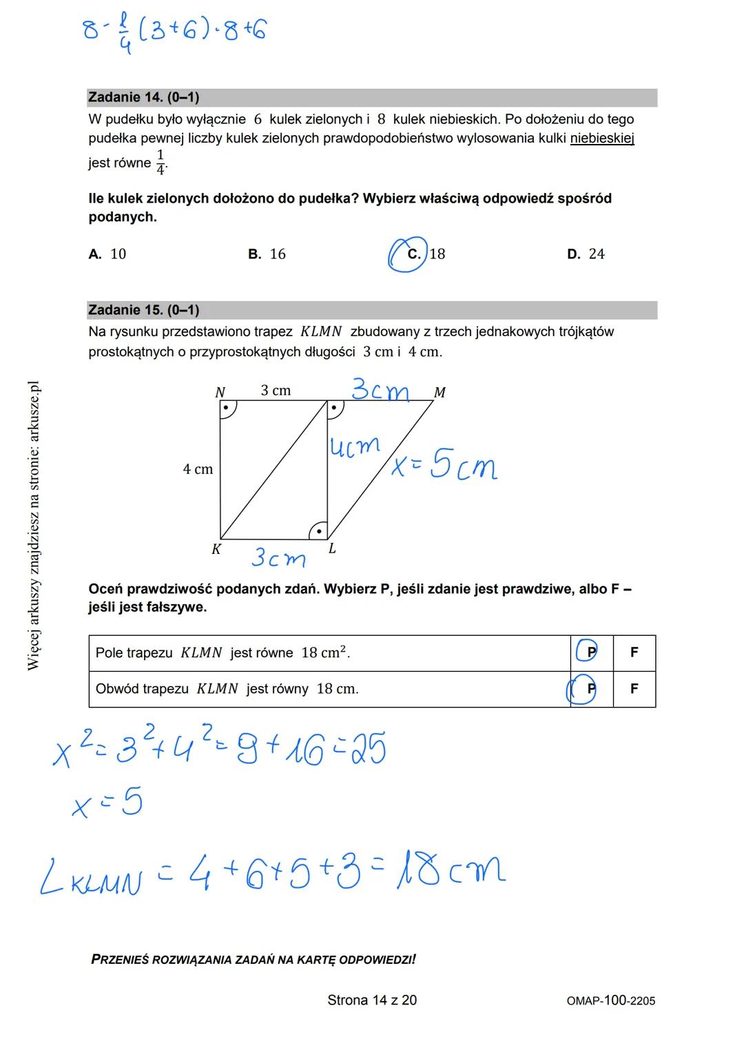 Więcej arkuszy znajdziesz na stronie: arkusze.pl
CENTRALNA
KOMISJA
EGZAMINACYJNA
WYPEŁNIA UCZEŃ
KOD UCZNIA
PESEL
Arkusz zawiera informacje
p