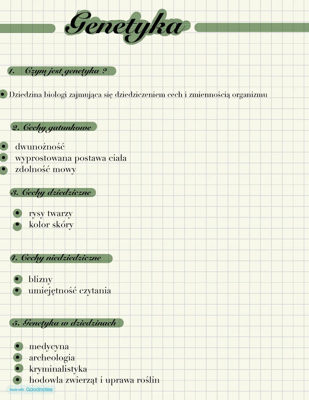 Biologia genetyka klasa 8
