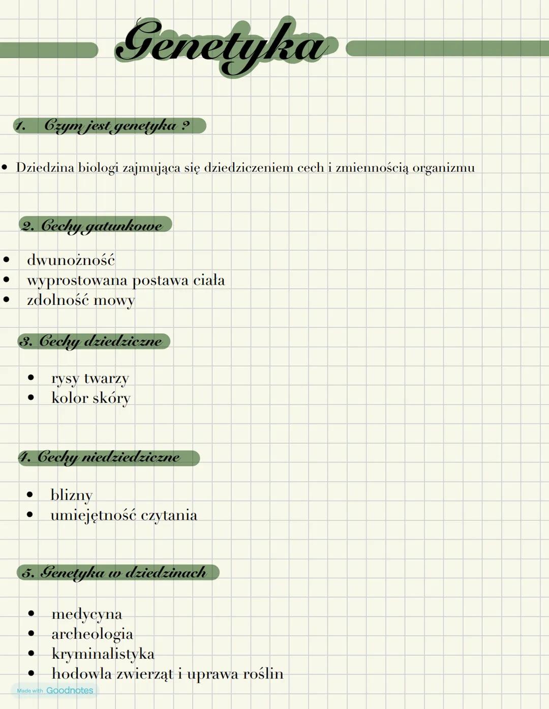 Genetyka
Czym jest genetyka ?
• Dziedzina biologi zajmująca się dziedziczeniem cech i zmiennością organizmu
•
2. Cechy gatunkowe
dwunożność