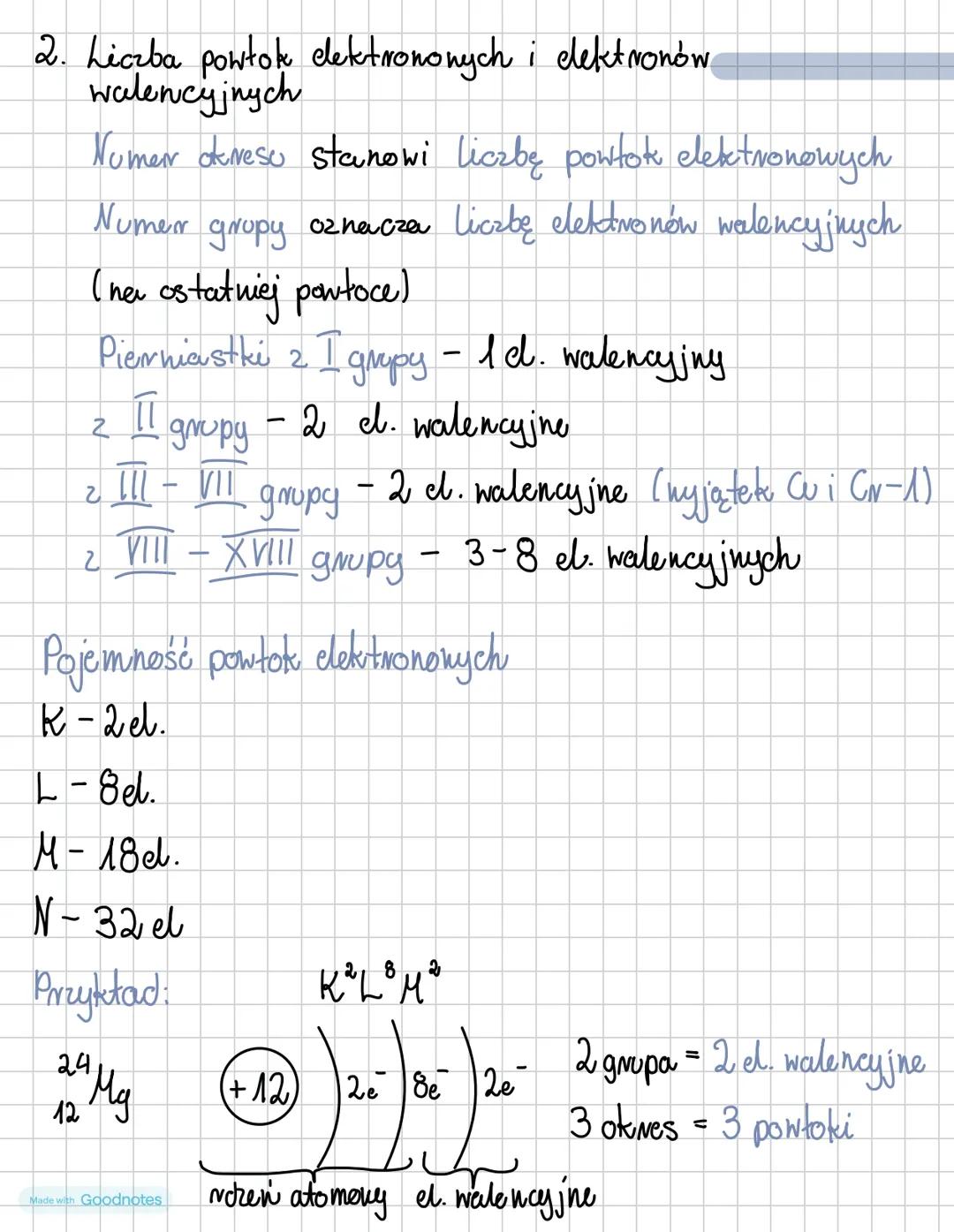 chemia
1. Budowa atomu
Centralną część atomu stanowi jadno atomowe
w którym znajdują sie protony - crerstki
natadowane dodatnio, neotrony